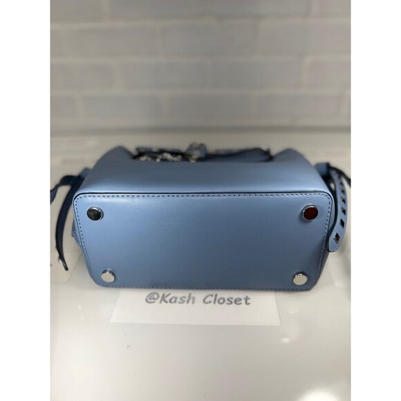 Michael Kors satchel hamilton legacy small studded leather belted purse chambray - Picture 7 of 12